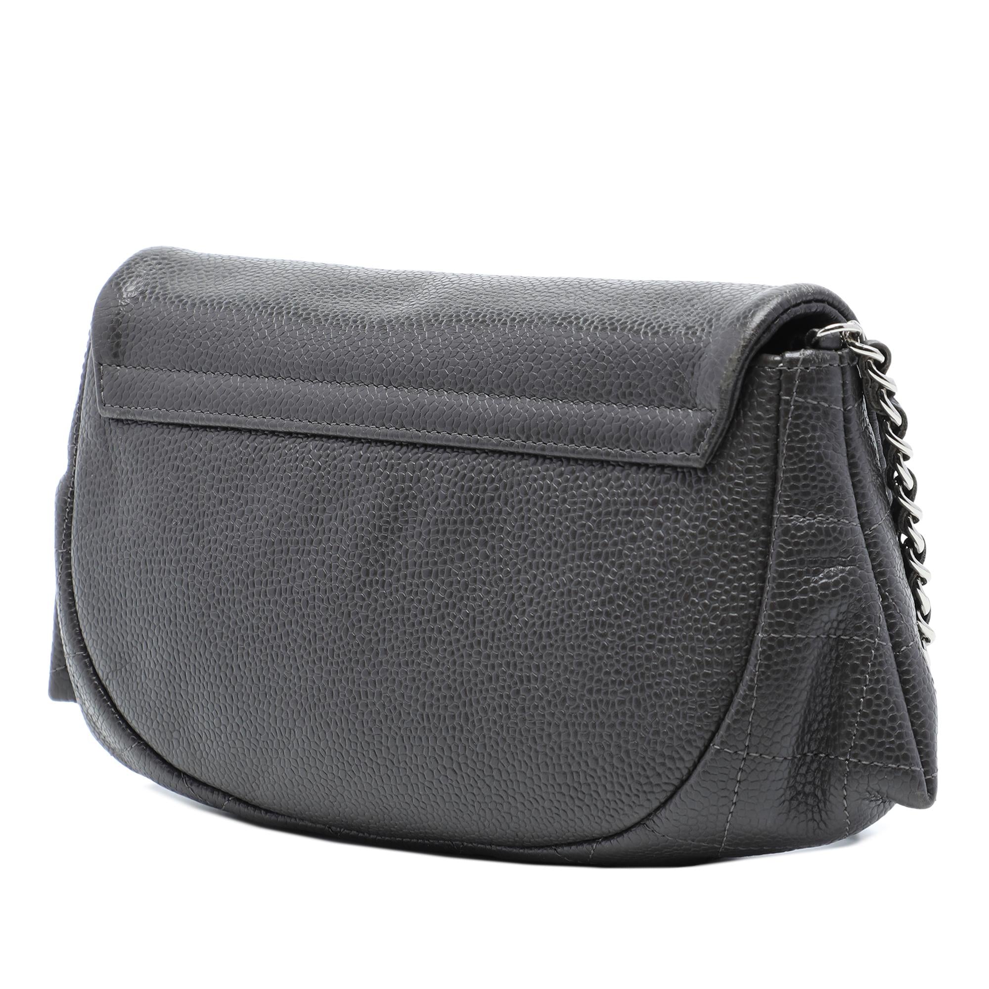 Chanel CC Caviar Half Moon Wallet on Chain
