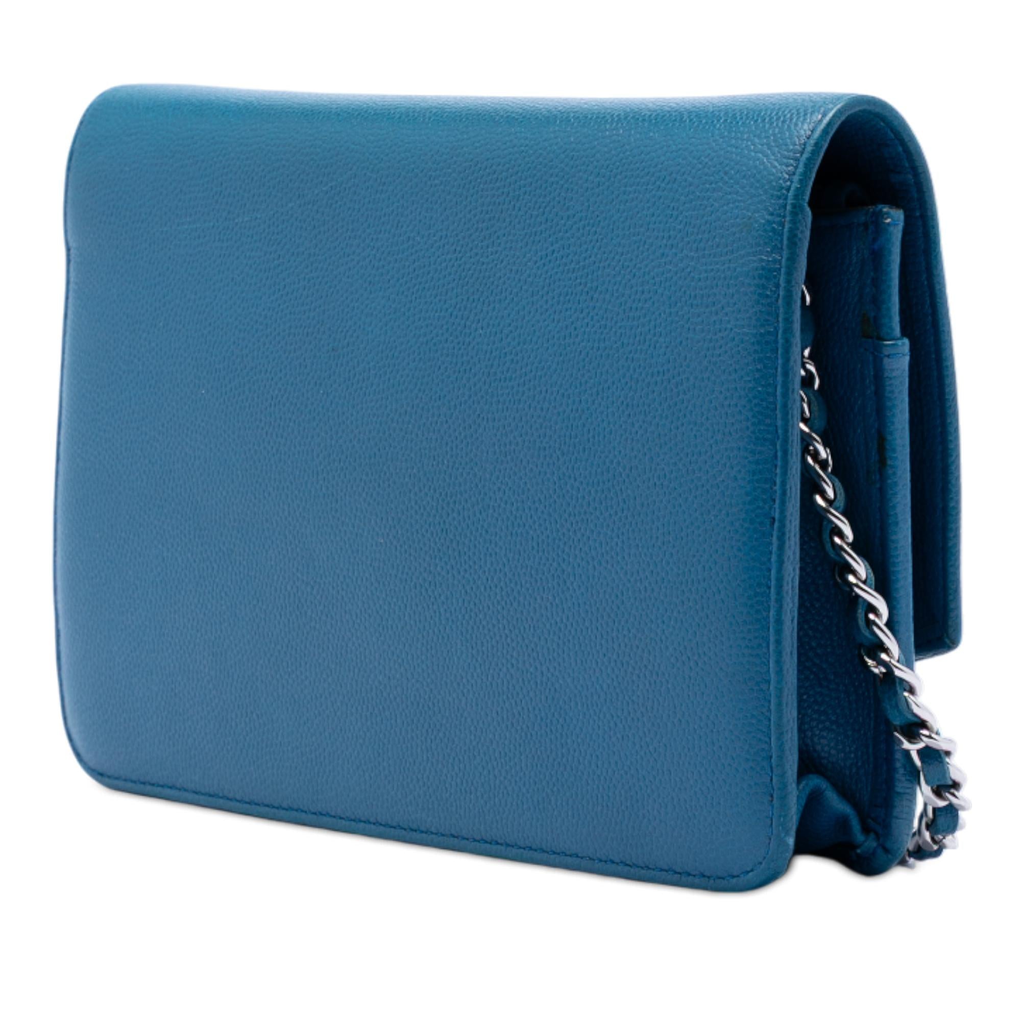 Chanel CC Caviar Sevruga Wallet On Chain