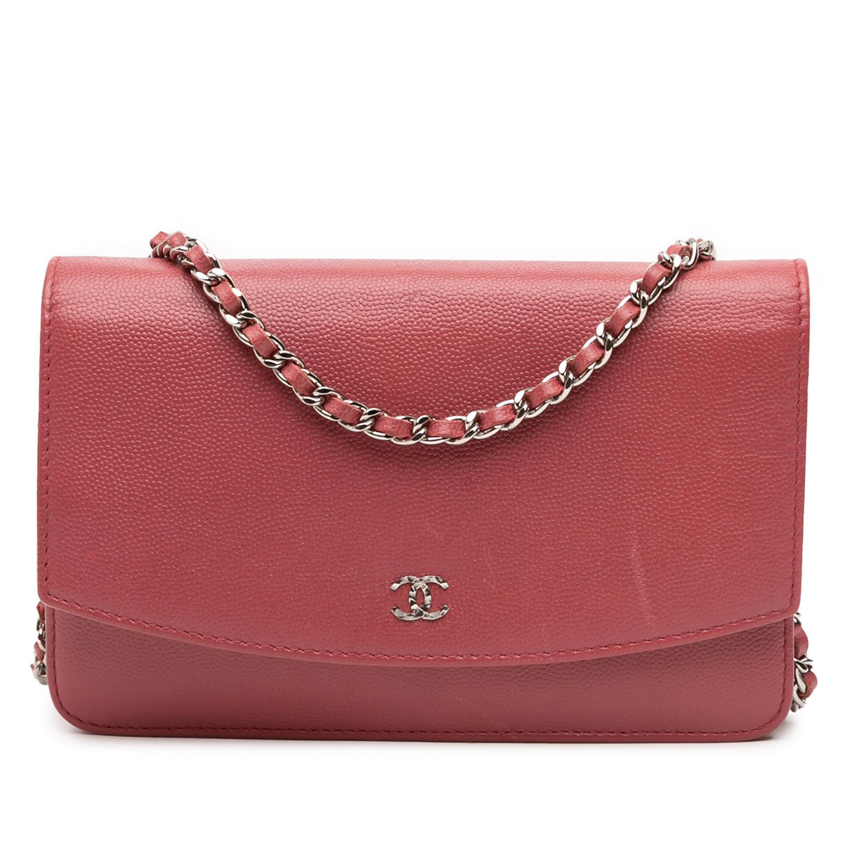 Chanel CC Caviar Sevruga Wallet On Chain