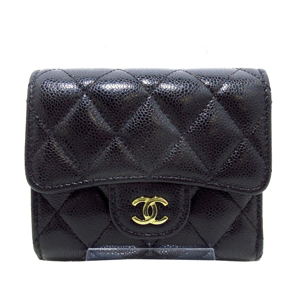 Chanel CC Caviar Trifold Wallet (SHG-NnCEHv)