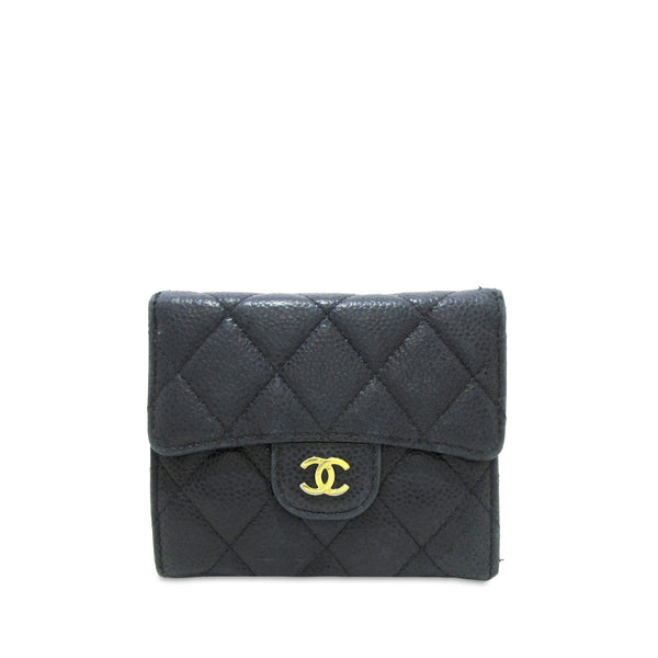Chanel CC Caviar Trifold Wallet (SHG-an3bZD)