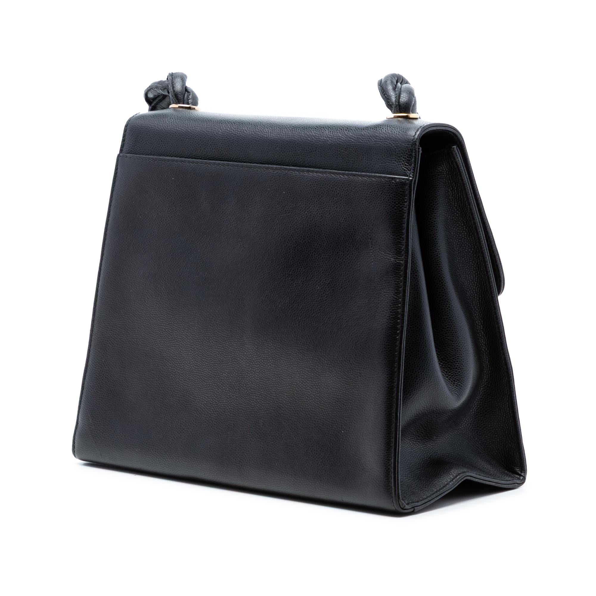 Chanel CC Caviar Twisted Strap Shoulder Bag
