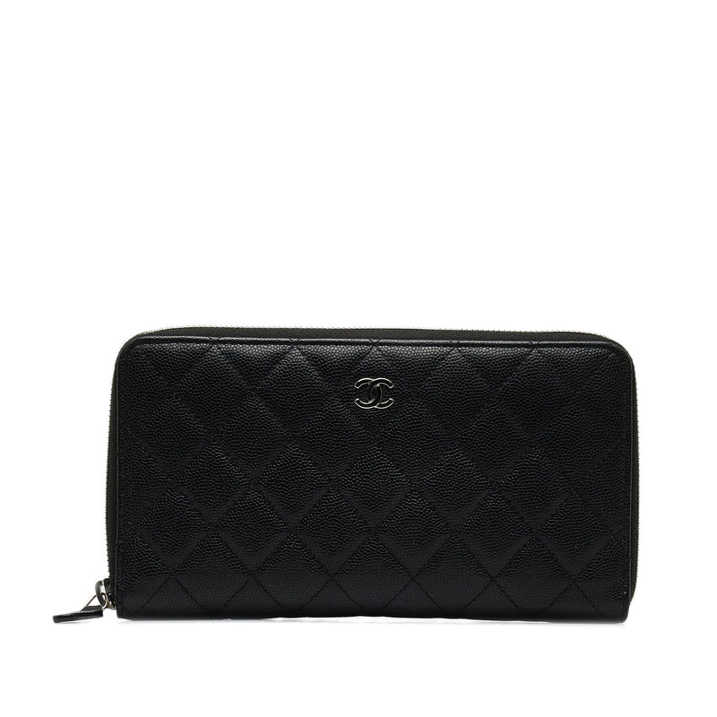 Chanel CC Caviar Zip Around Wallet (SHG-jpp6SG)