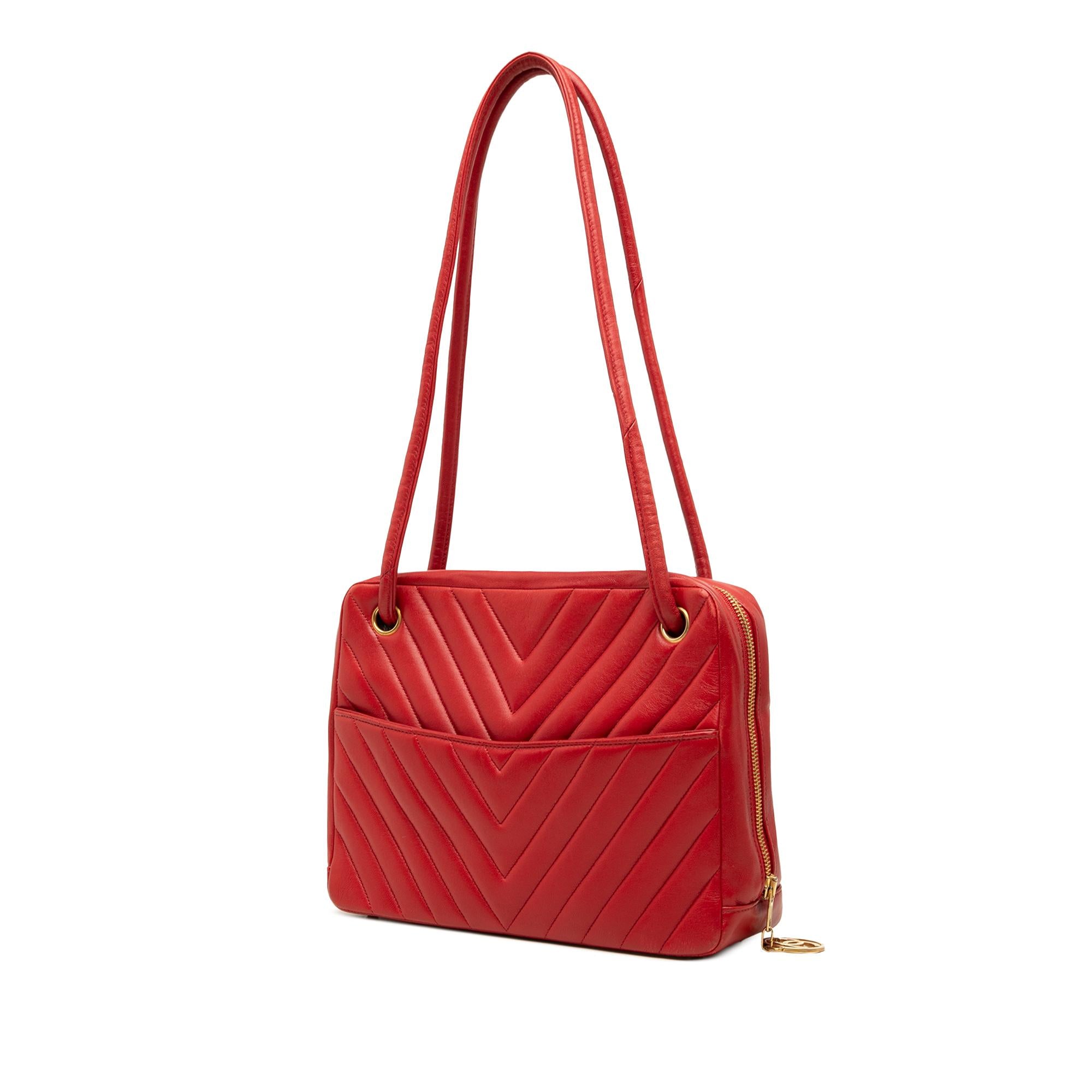 Chanel CC Chevron Lambskin Shoulder Bag