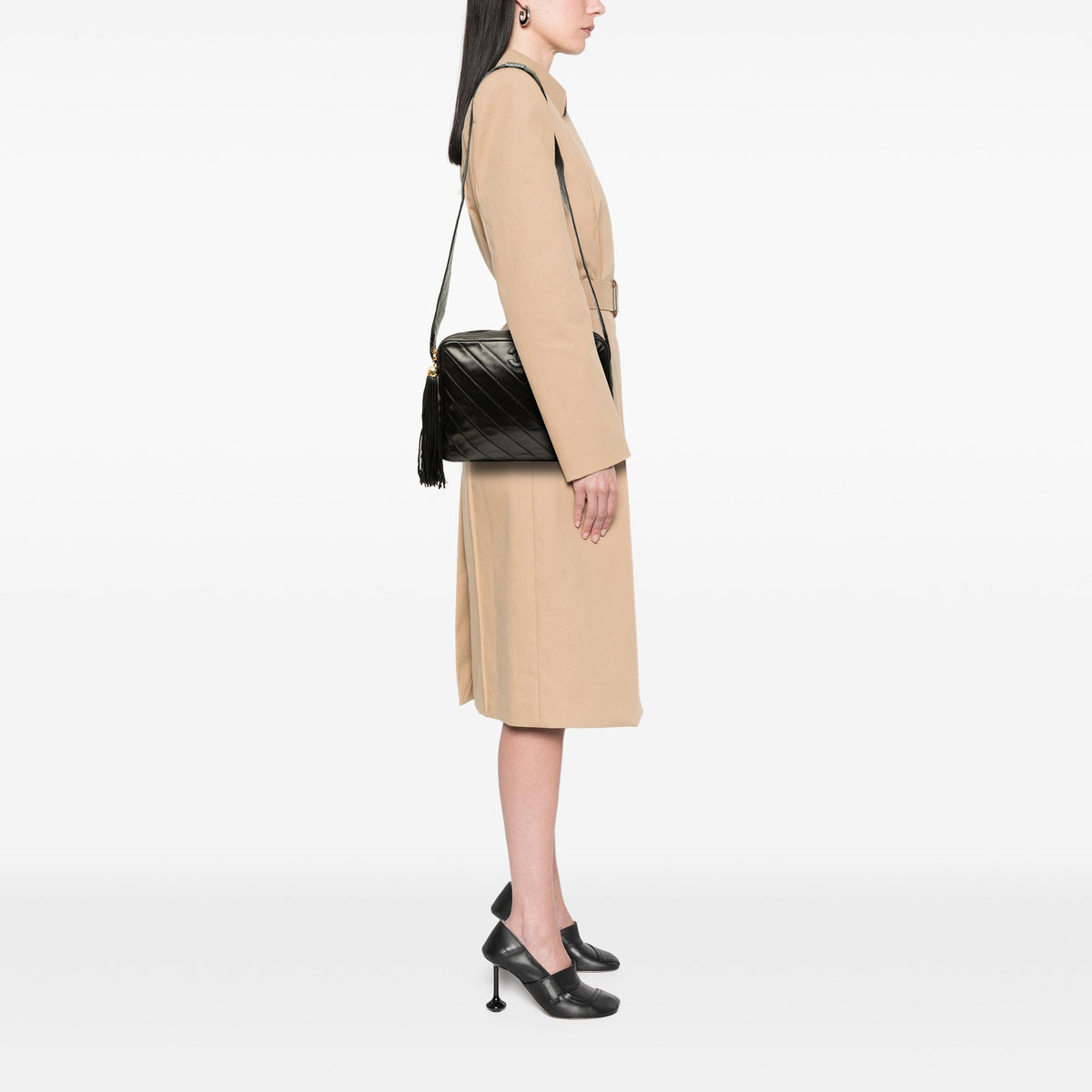 Chanel CC Chevron Lambskin Tassel Crossbody