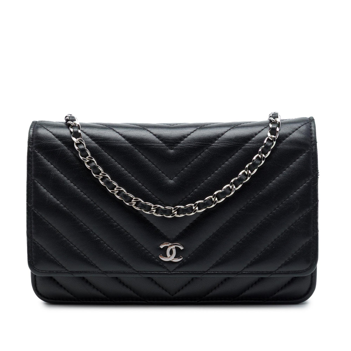 Chanel CC Chevron Lambskin Wallet On Chain