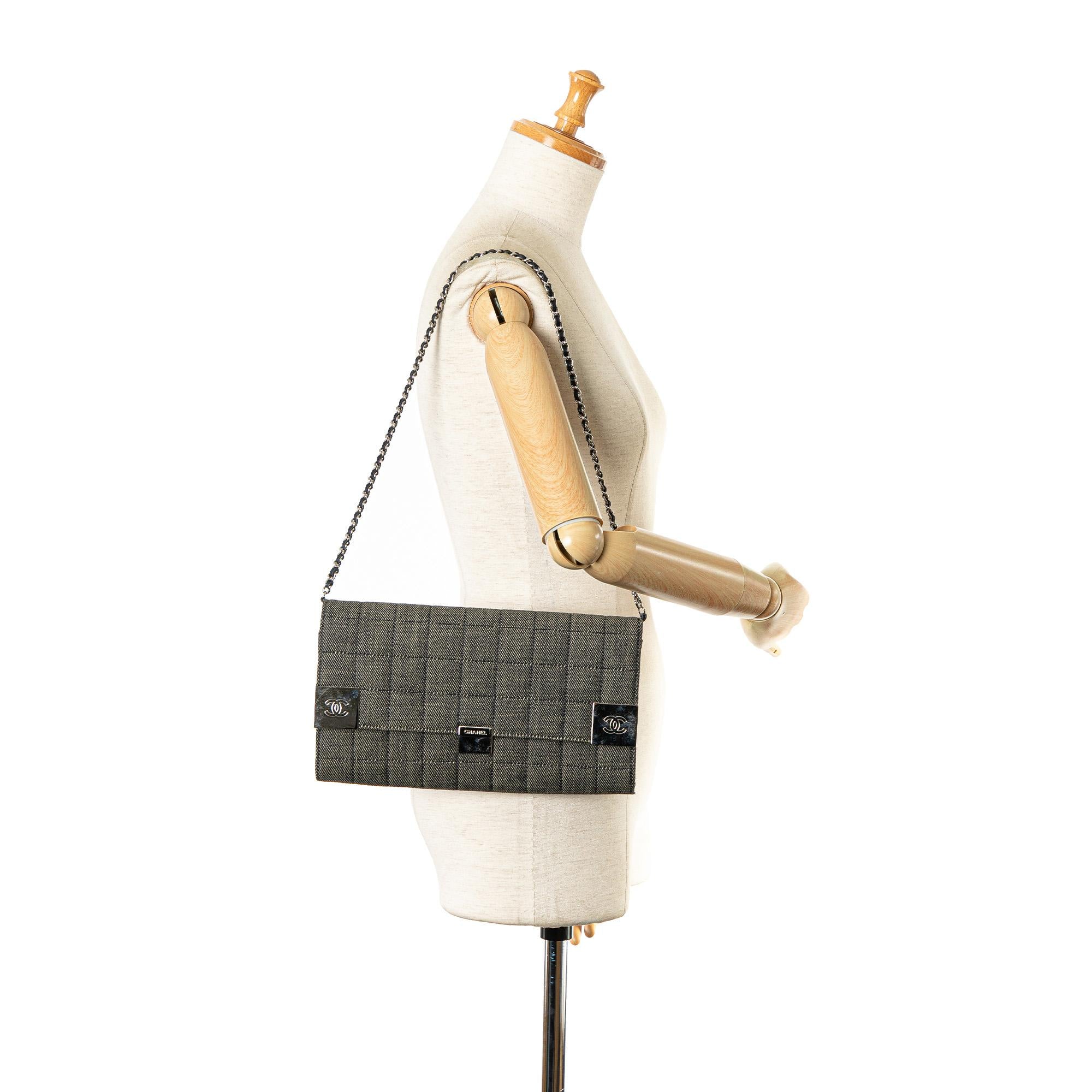 Chanel CC Choco Bar Denim Chain Flap