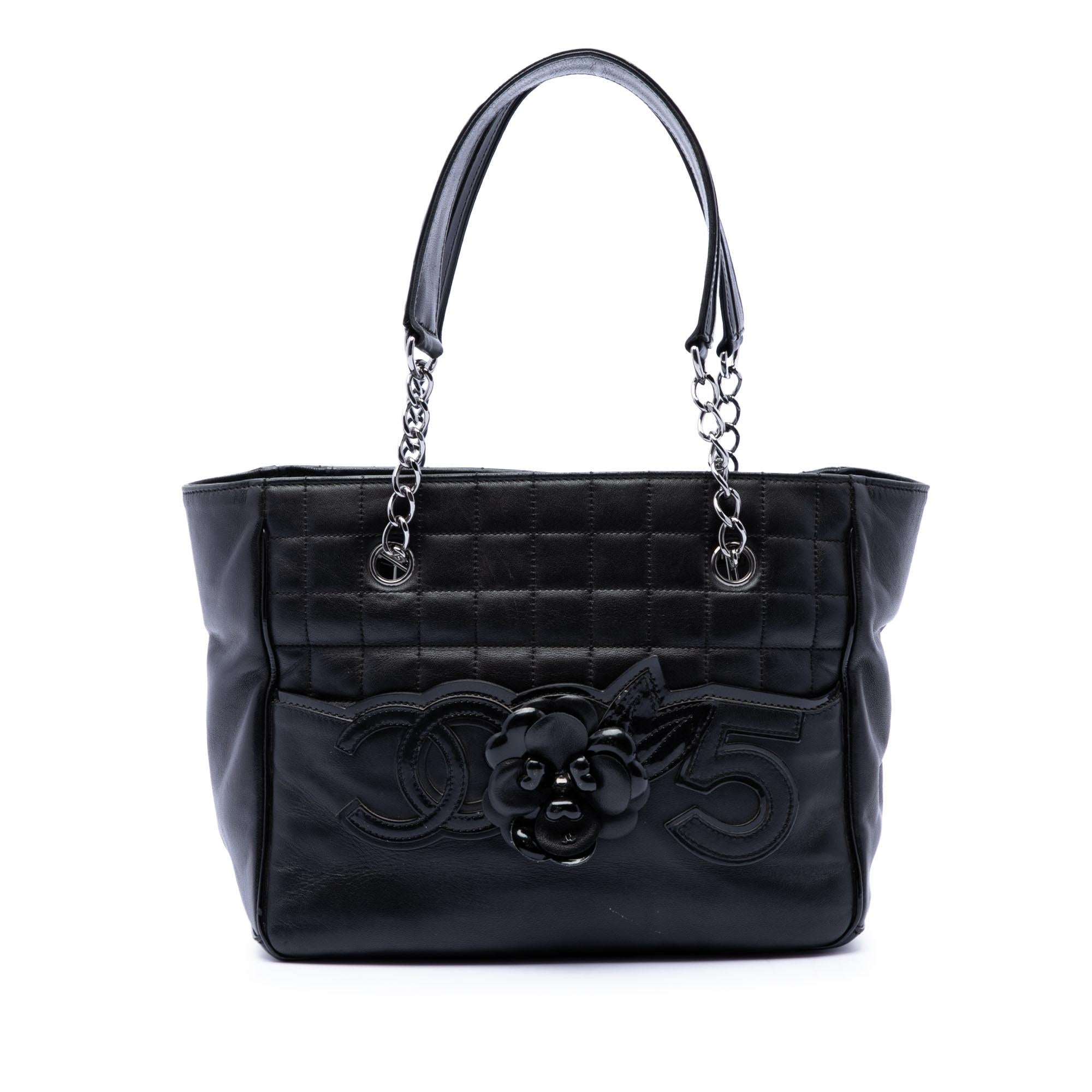Chanel CC Choco Bar Lambskin Camellia No 5 Tote