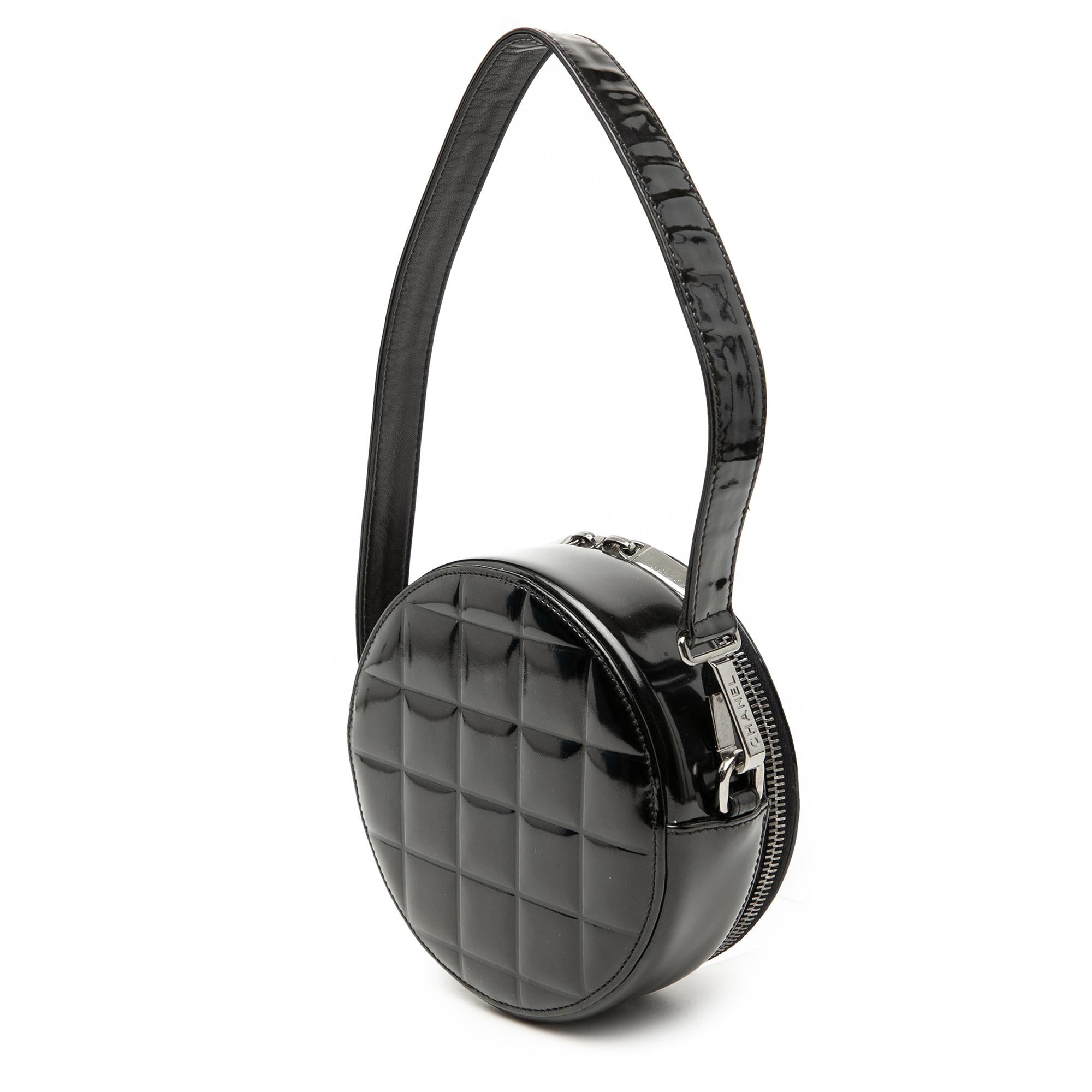 Chanel CC Choco Bar Patent Round Shoulder Bag