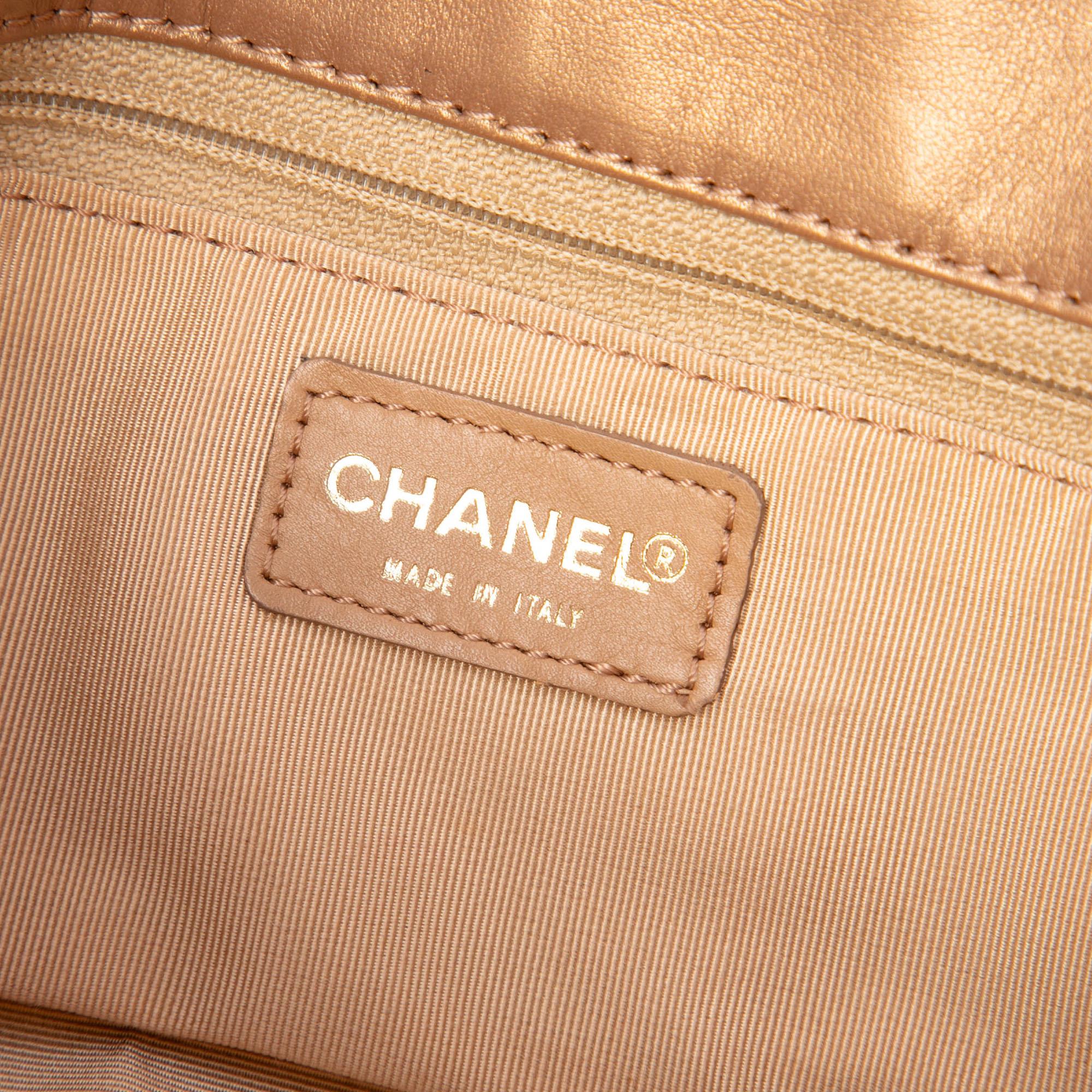 Chanel CC Chocolate Bar Metallic Lambskin Shoulder Bag