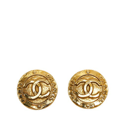 Chanel Medium Gold CC Logo Clip On Earrings