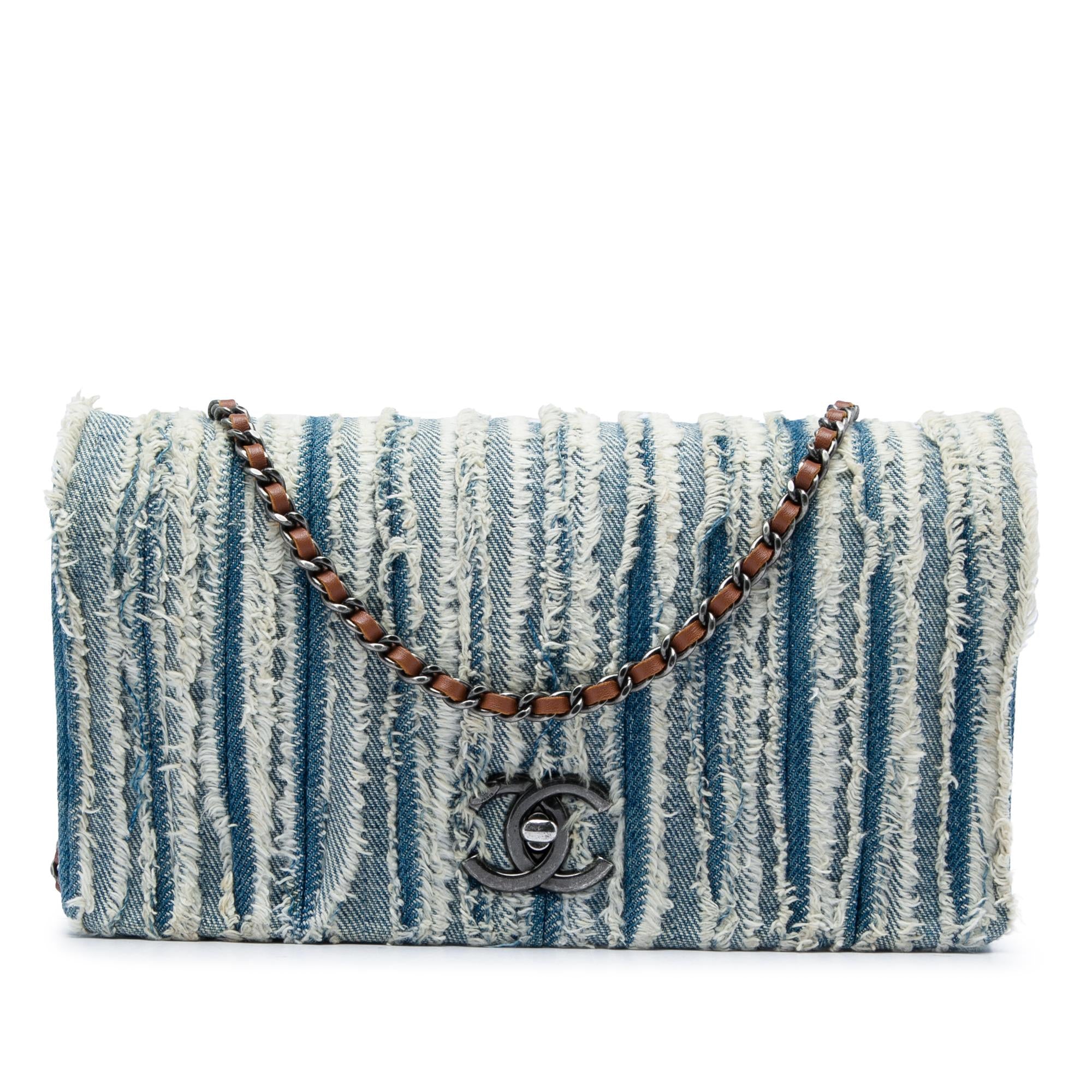 Chanel CC Denim Fringe Single Flap