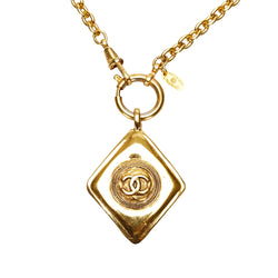 Chanel CC Diamond Shape Pendant Necklace (SHG-0SG6I9)