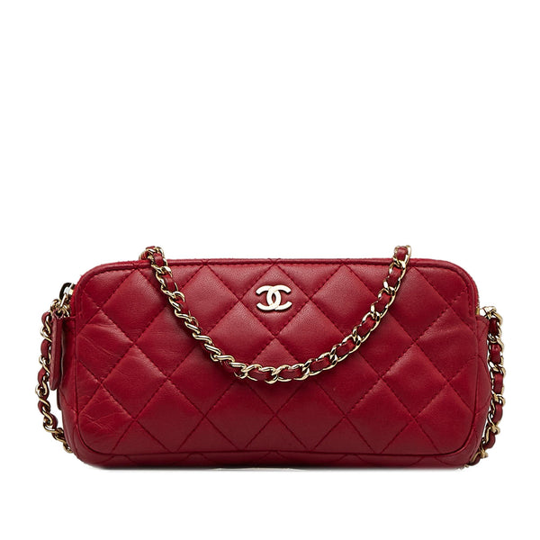 Chanel CC Double Zip Wallet on Chain (SHG-lNF0b8)