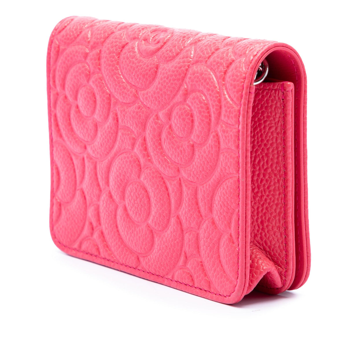 Chanel CC Embossed Caviar Camellia Chain Belt Bag