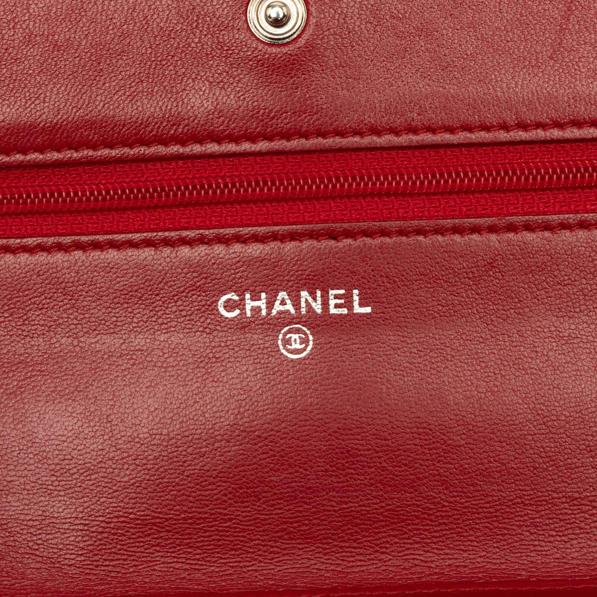 Chanel CC Embossed Lambskin Camellia Wallet On Chain