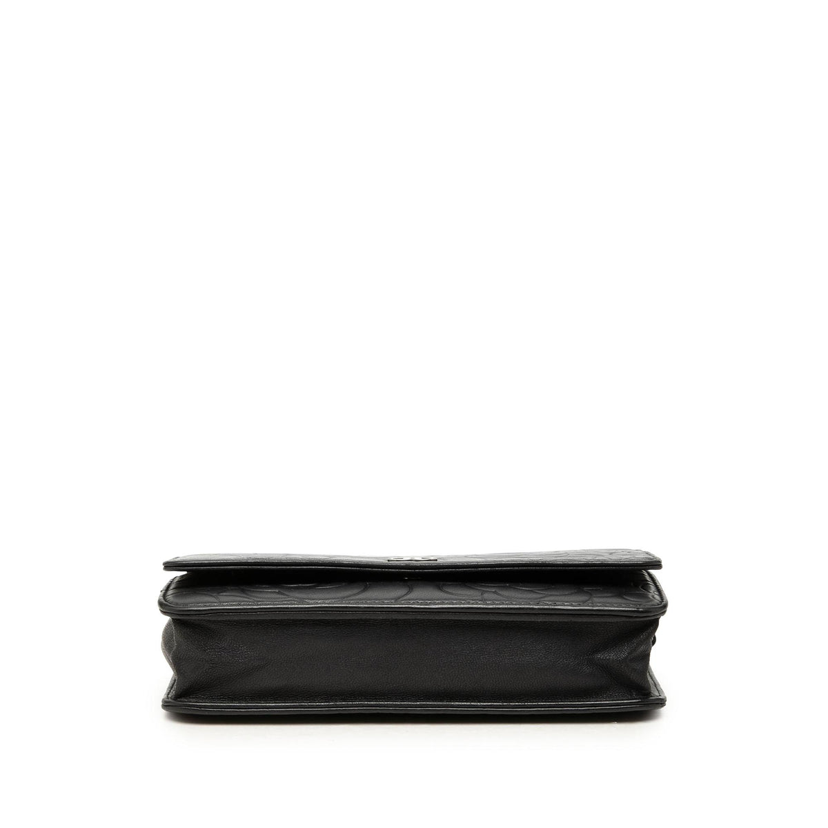 Chanel CC Embossed Lambskin Camellia Wallet On Chain