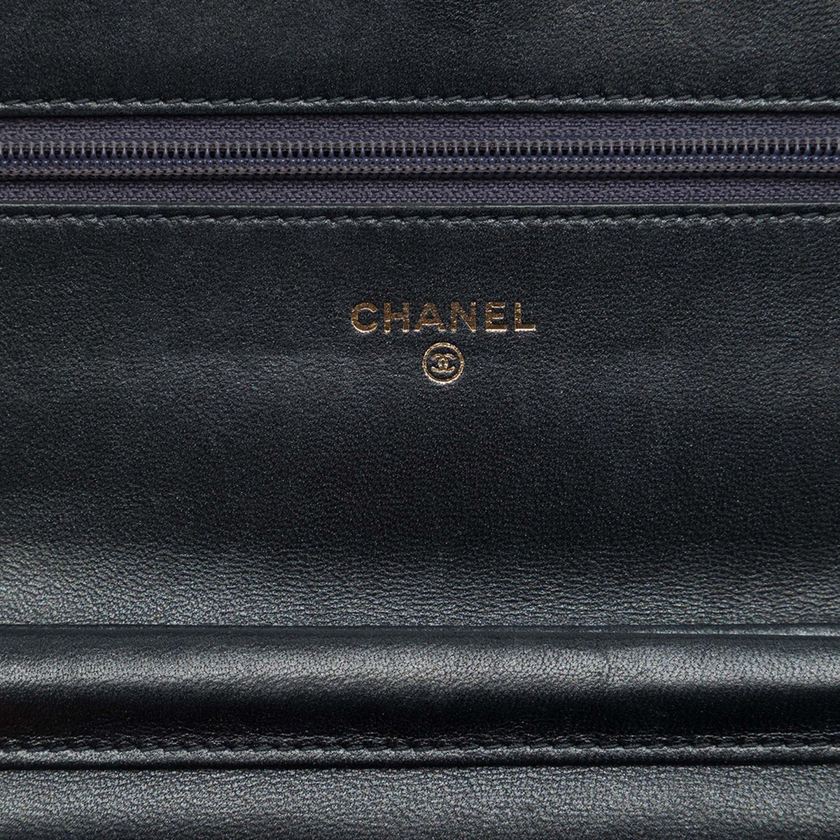Chanel CC Embossed Lambskin Camellia Wallet On Chain