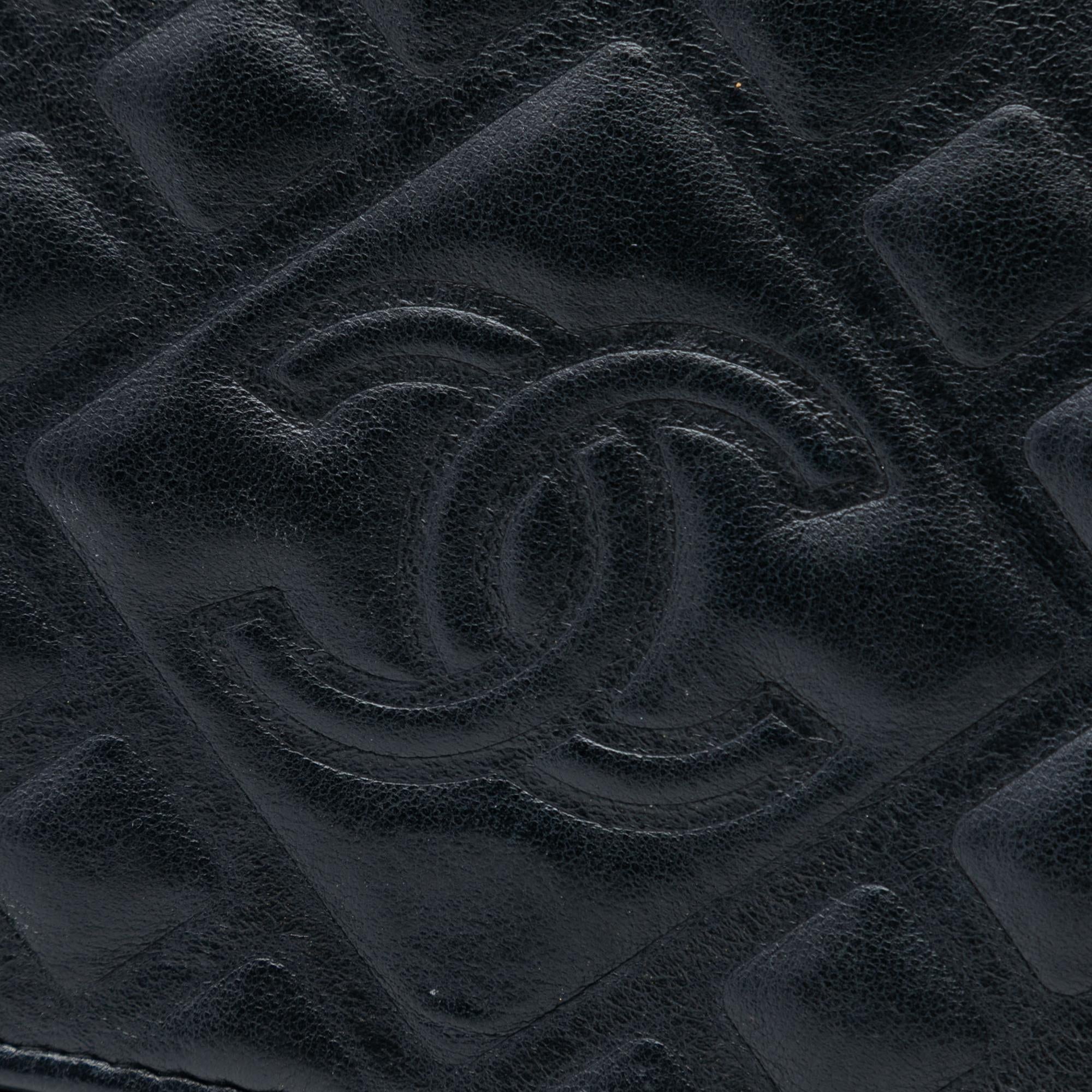 Chanel CC Embossed Lambskin Diamond Wallet On Chain