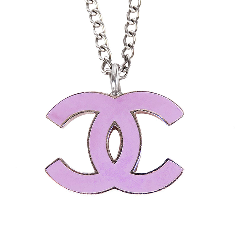 Enamel cc necklace hotsell