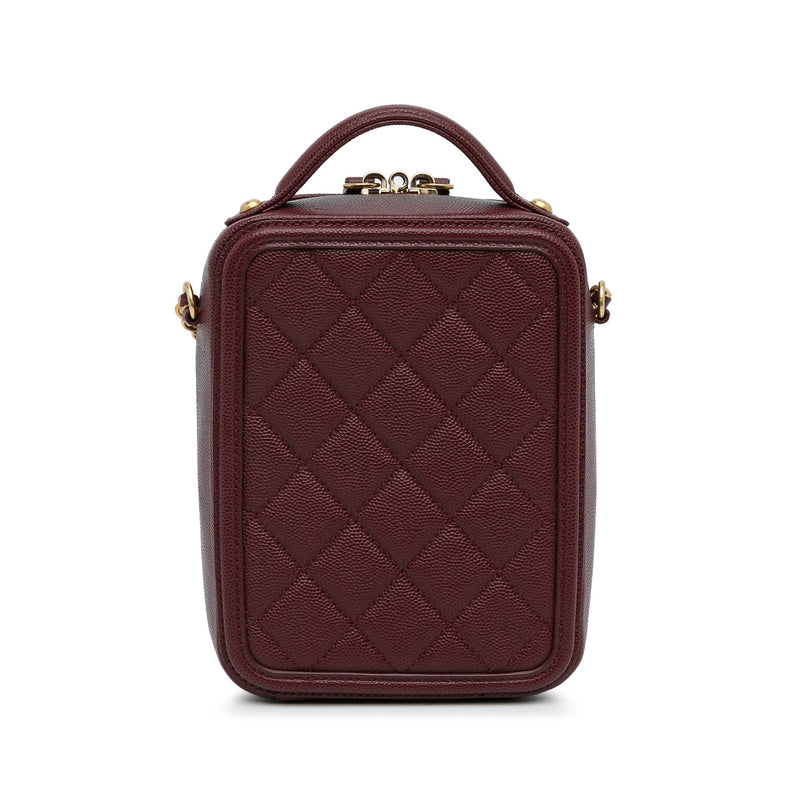 Chanel Medium Caviar Filigree Vanity Case - Burgundy Handle Bags, Handbags  - CHA962294