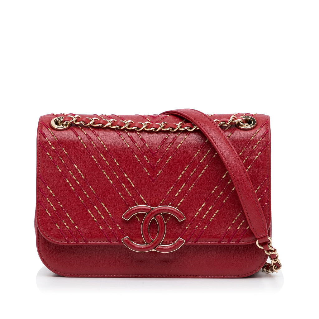 Authentic Chanel Pink Calfskin Leather Zipped Back Pocket Calfskin Flap Bag
