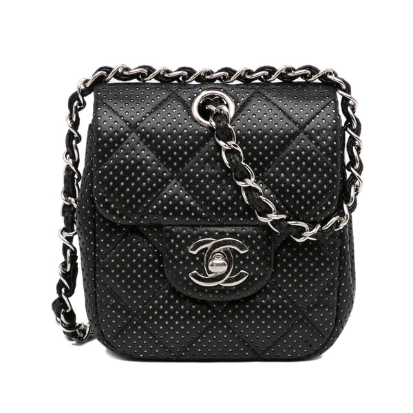 Chanel Patent Quilted CC Square Flap Bag - Black Crossbody Bags