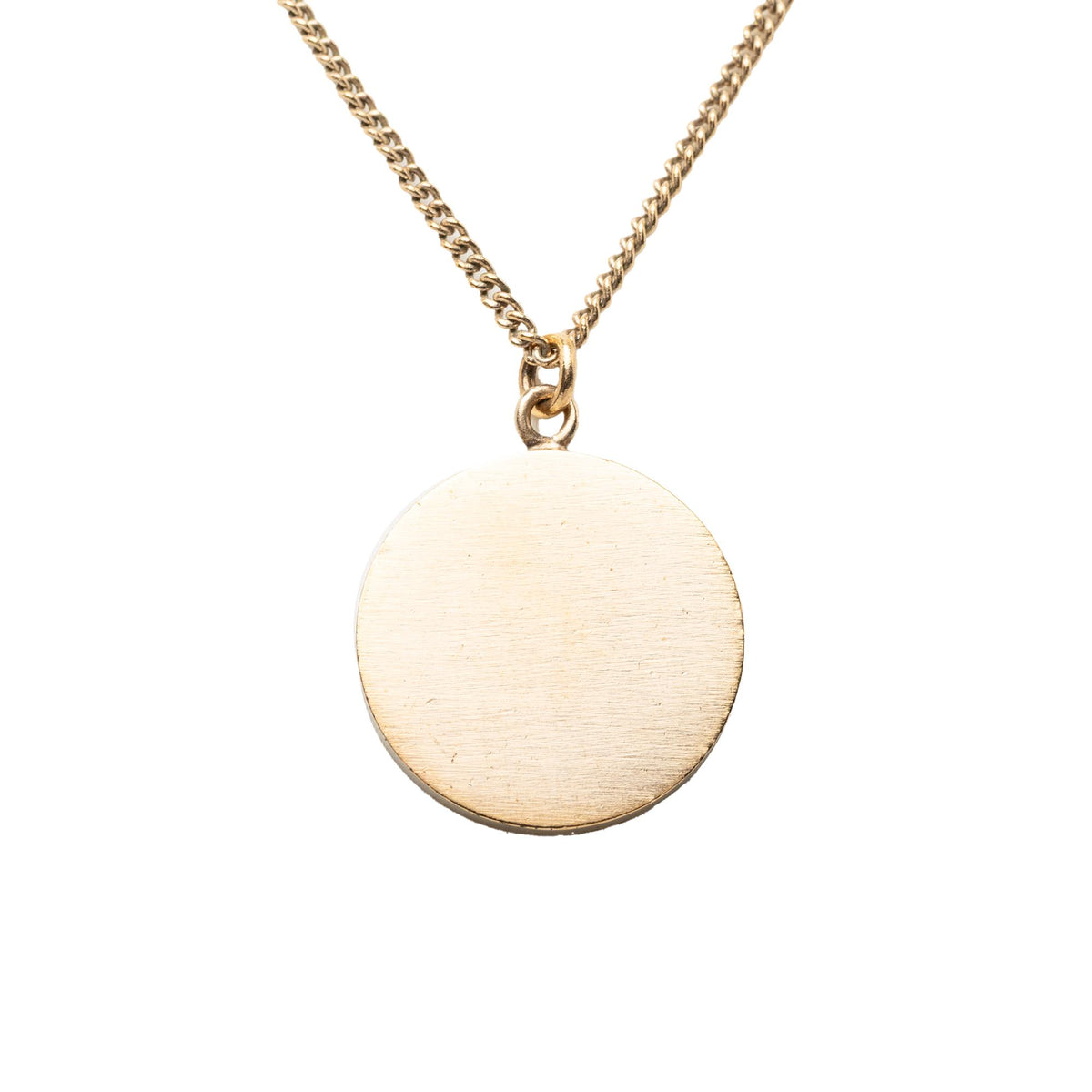 Chanel CC Gold Plated Enamel Camellia Round Pendant Necklace