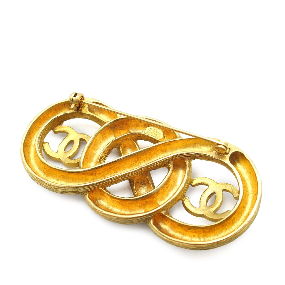 Chanel CC Gold Plated Infinity Brooch