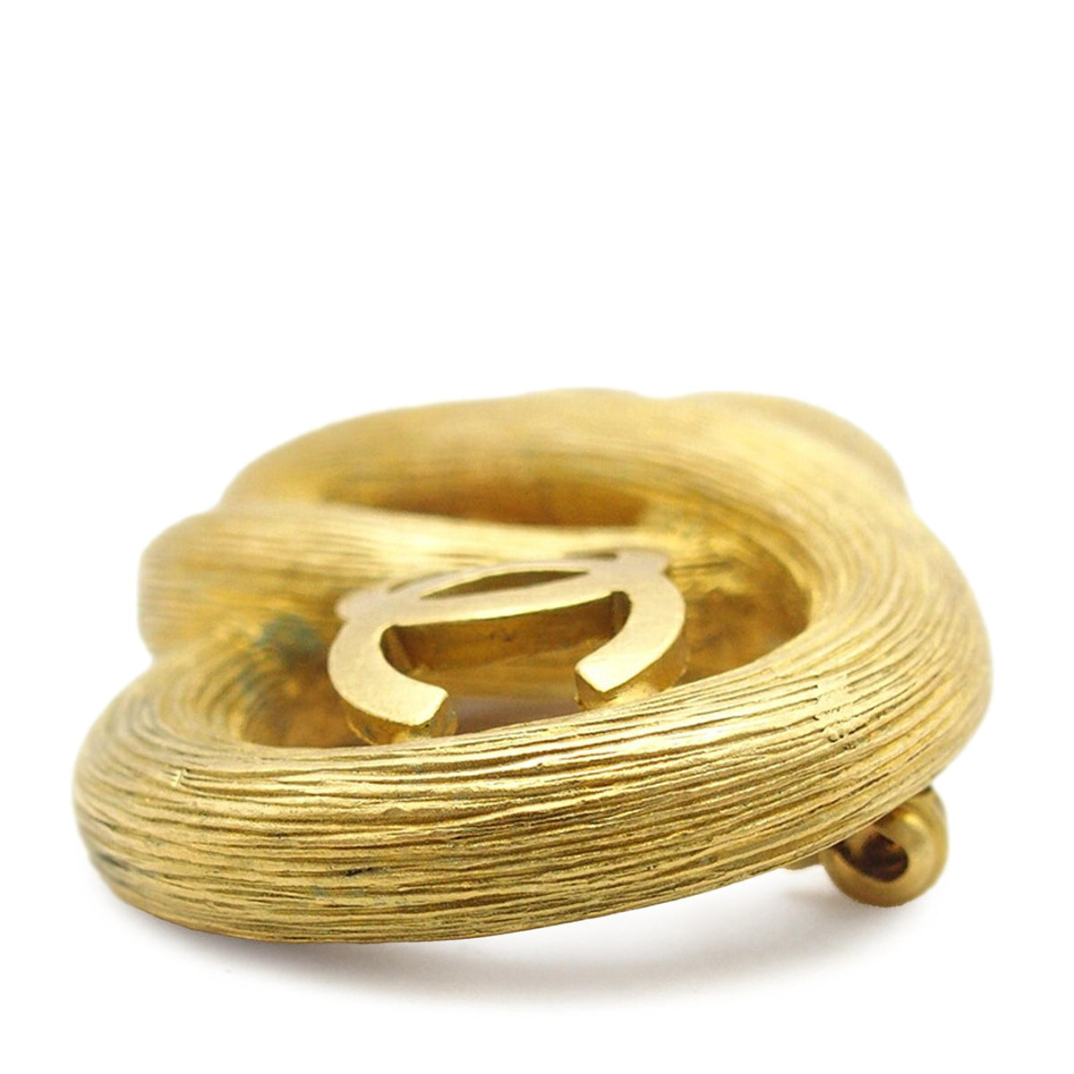 Chanel CC Gold Plated Infinity Brooch