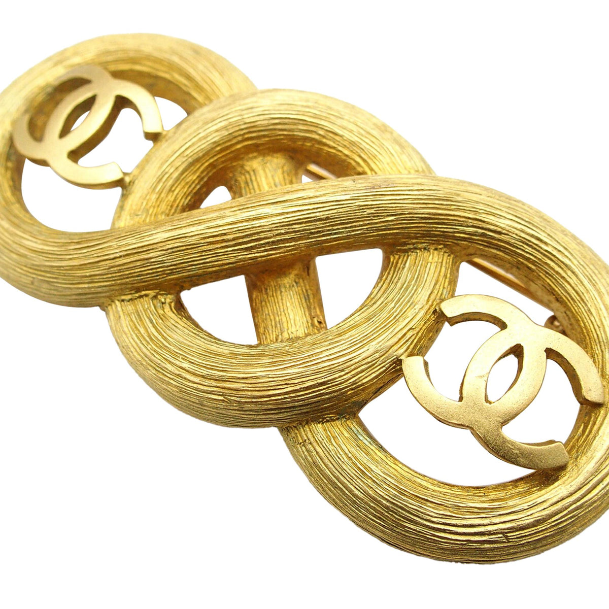 Chanel CC Gold Plated Infinity Brooch