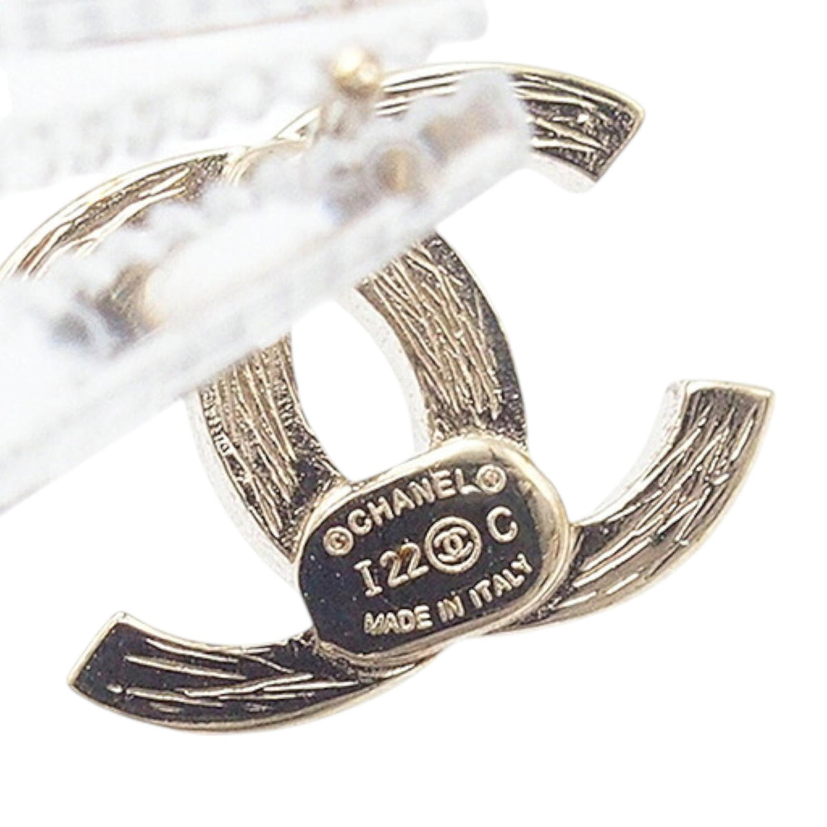 Chanel CC Gold Plated Rhinestone Assymetrical Ear Cuff Earrings