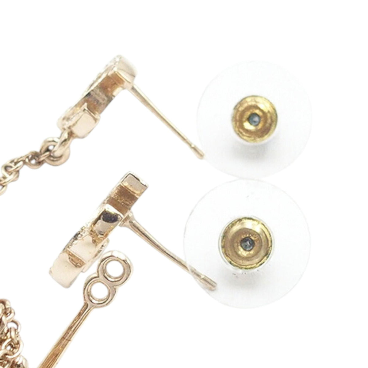 Chanel CC Gold Plated Rhinestone Assymetrical Ear Cuff Earrings