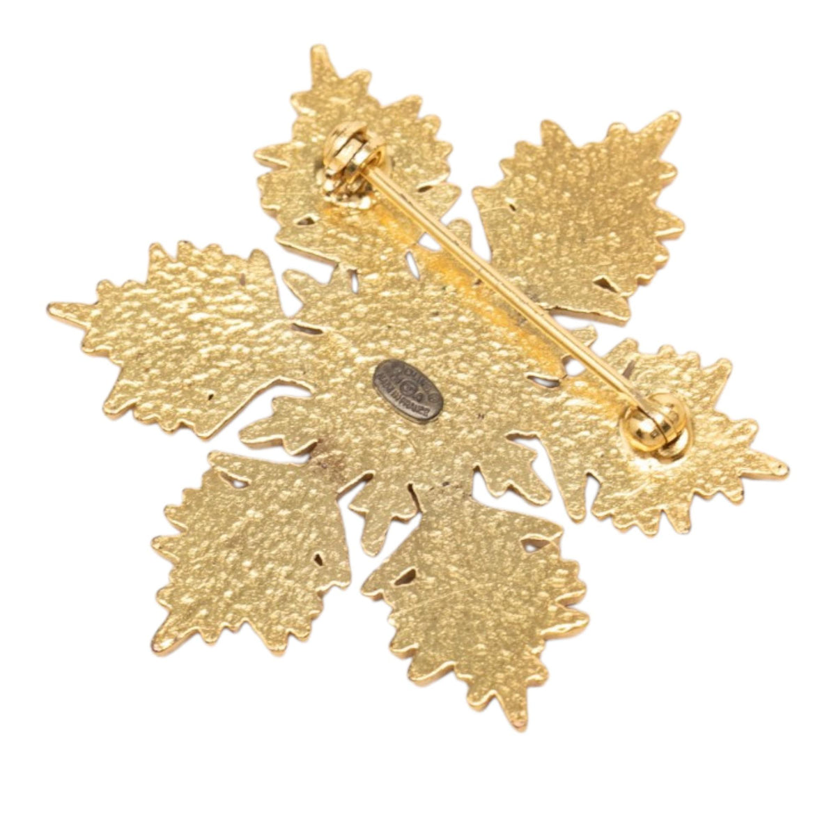 Chanel CC Gold Plated Snowflake Brooch
