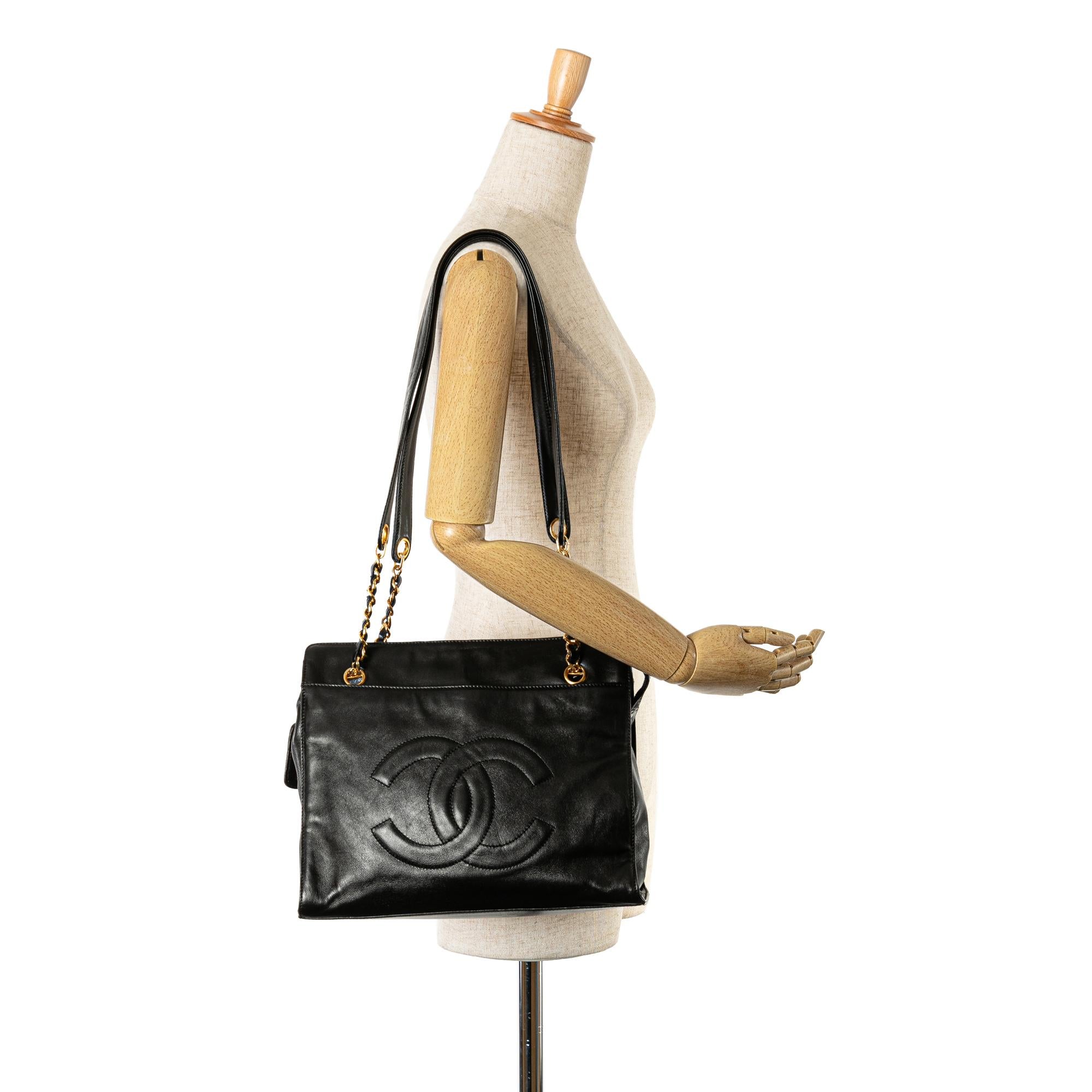 Chanel CC Lambskin Chain Tote