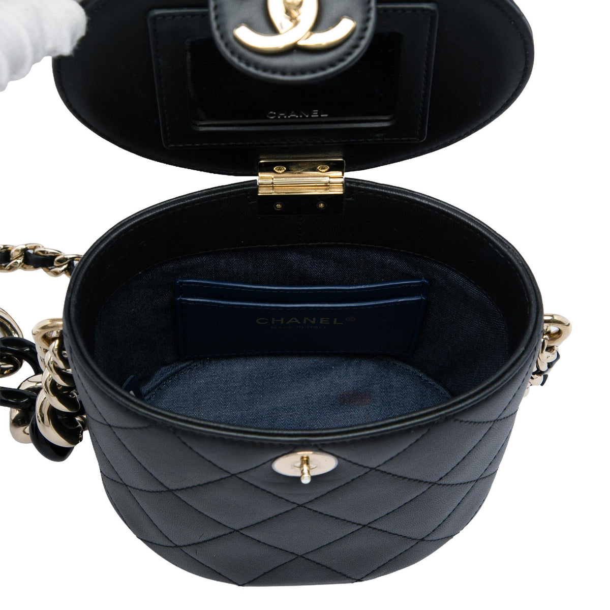 Chanel CC Lambskin Elegant Chain Vanity Case