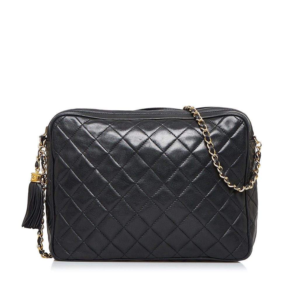 Chanel Black Quilted Leather Small Coco Boy Camera Case Shoulder