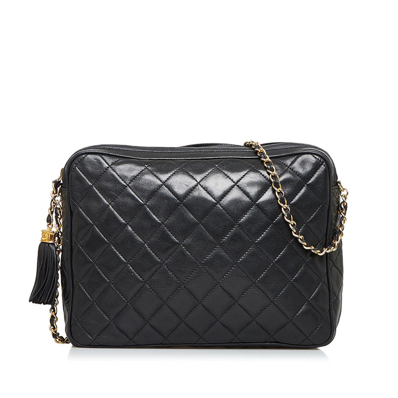 chanel black quilted crossbody large
