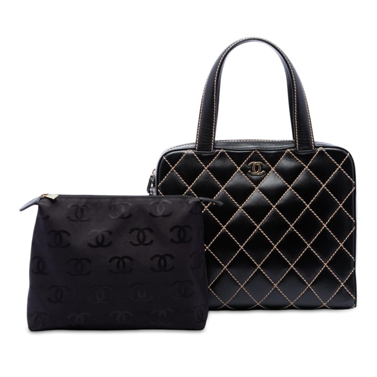 Chanel CC Lambskin Wild Stitch Handbag