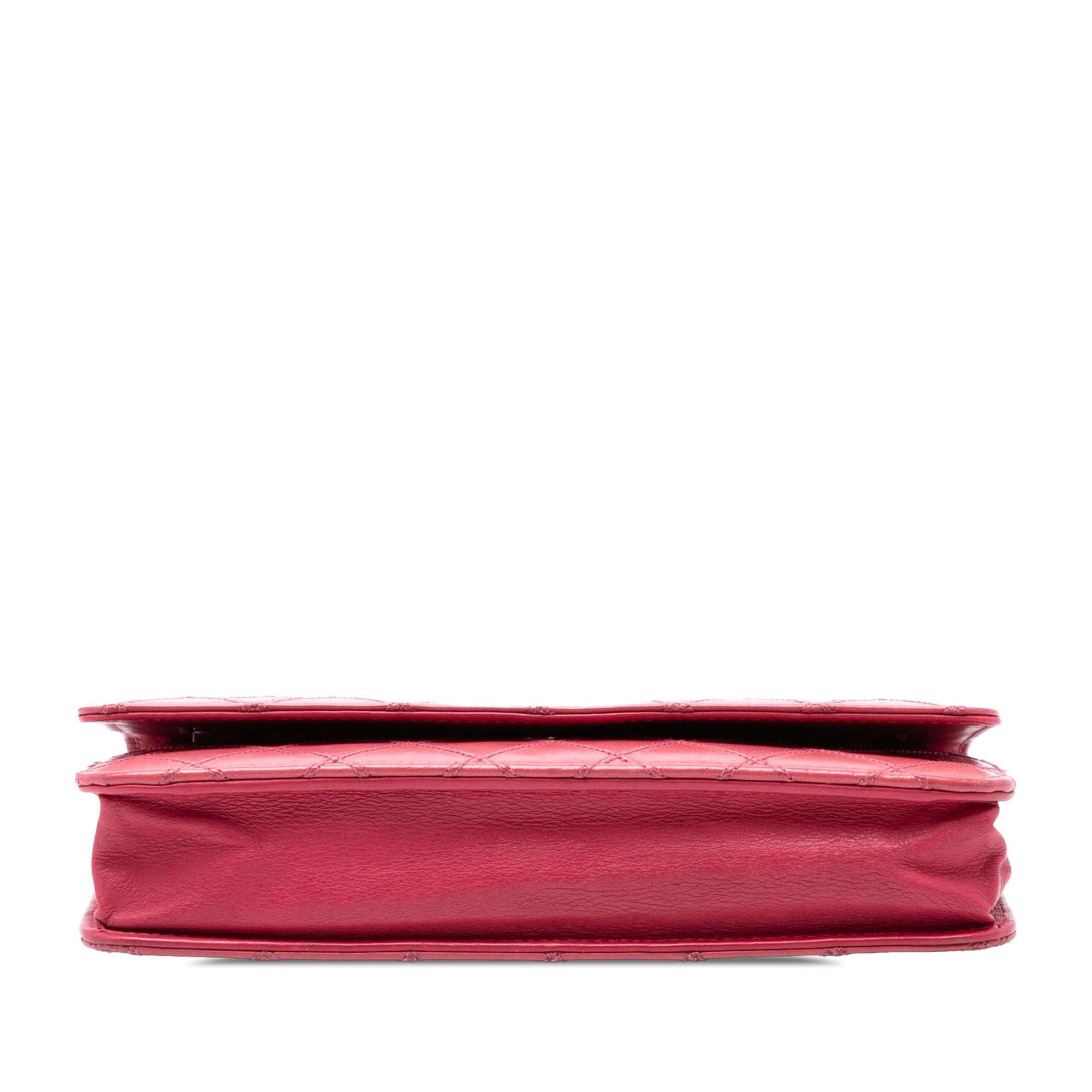 Chanel CC Lambskin Wild Stitch Wallet on Chain