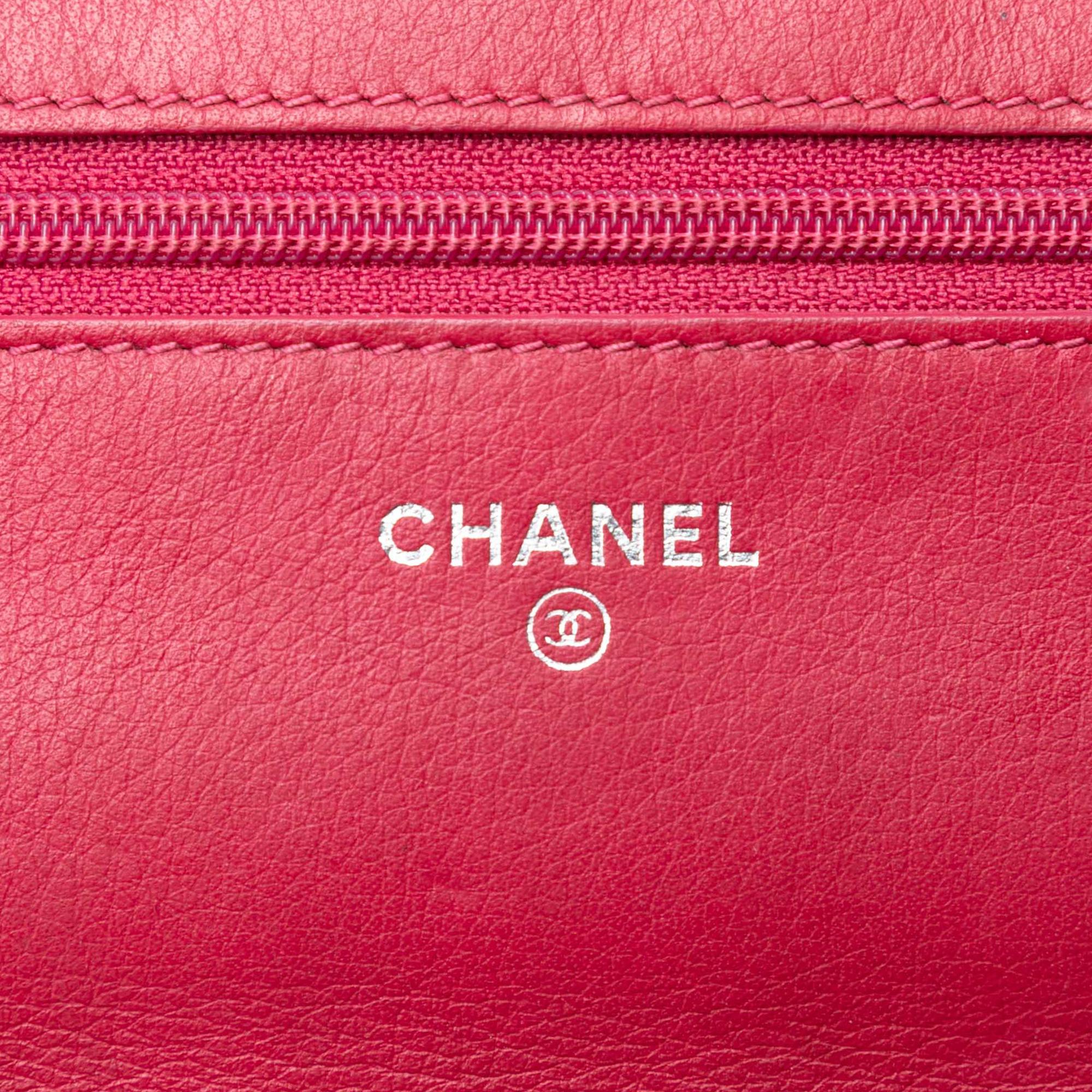 Chanel CC Lambskin Wild Stitch Wallet on Chain