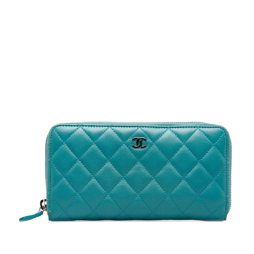 Chanel CC Lambskin Zip Around Wallet (SHG-a7mPyt) – LuxeDH