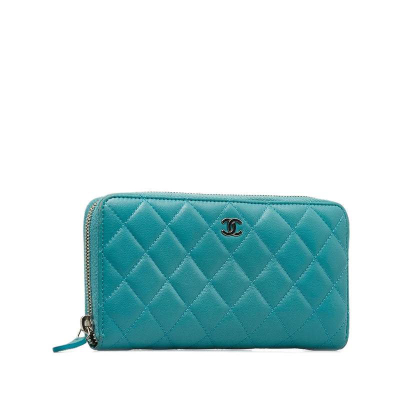 Chanel CC Lambskin Zip Around Wallet (SHG-a7mPyt)