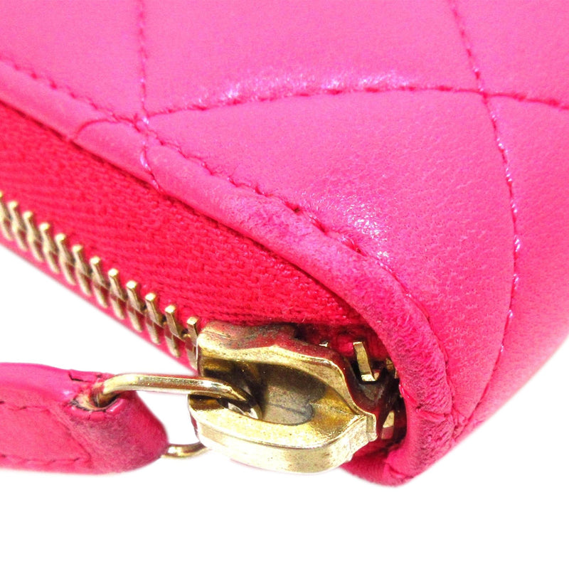 Chanel CC Lambskin Zip Around Wallet (SHG-iJolgz)