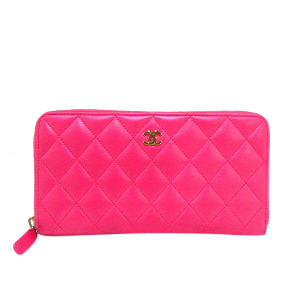 Chanel CC Lambskin Zip Around Wallet (SHG-iJolgz)
