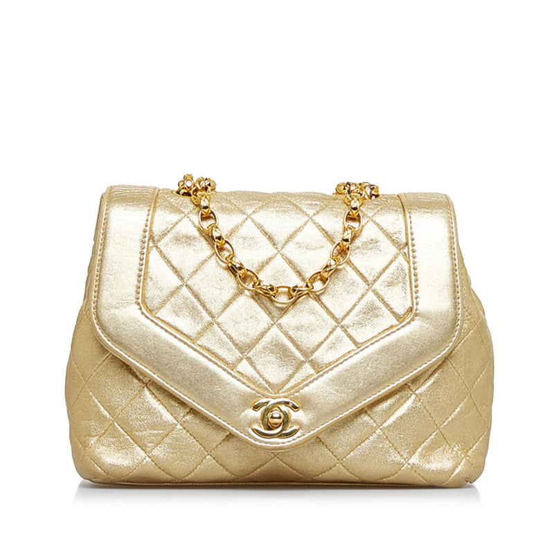 Chanel CC Crown Flap Bag Quilted Leather Medium