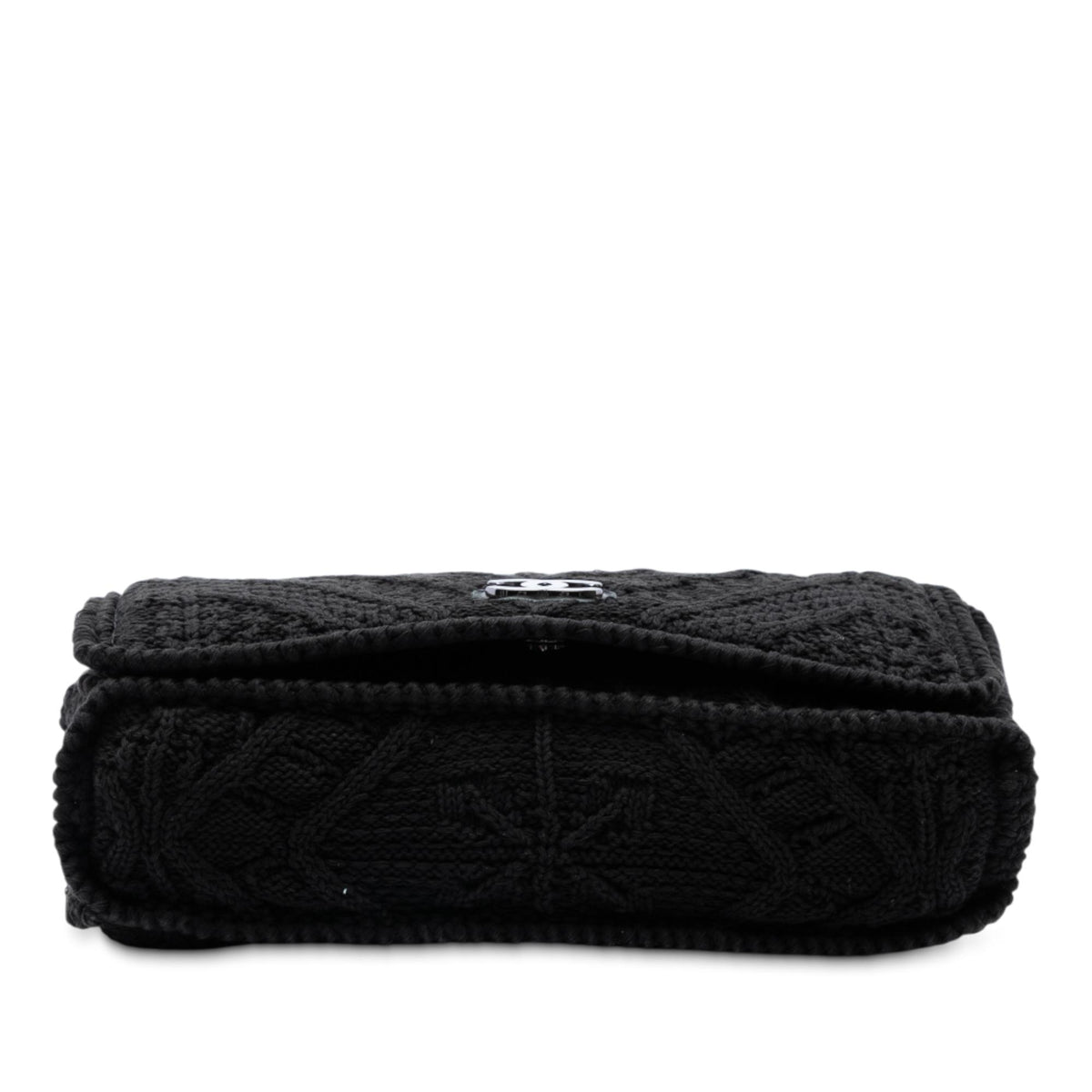 Chanel CC  Medium Woven Crochet Knit Single Flap