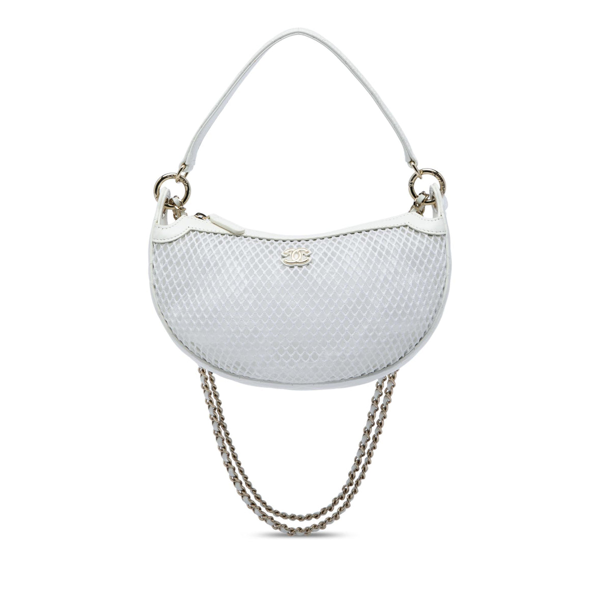 Chanel CC Mesh and Quilted Shiny Lambskin Chain Hobo