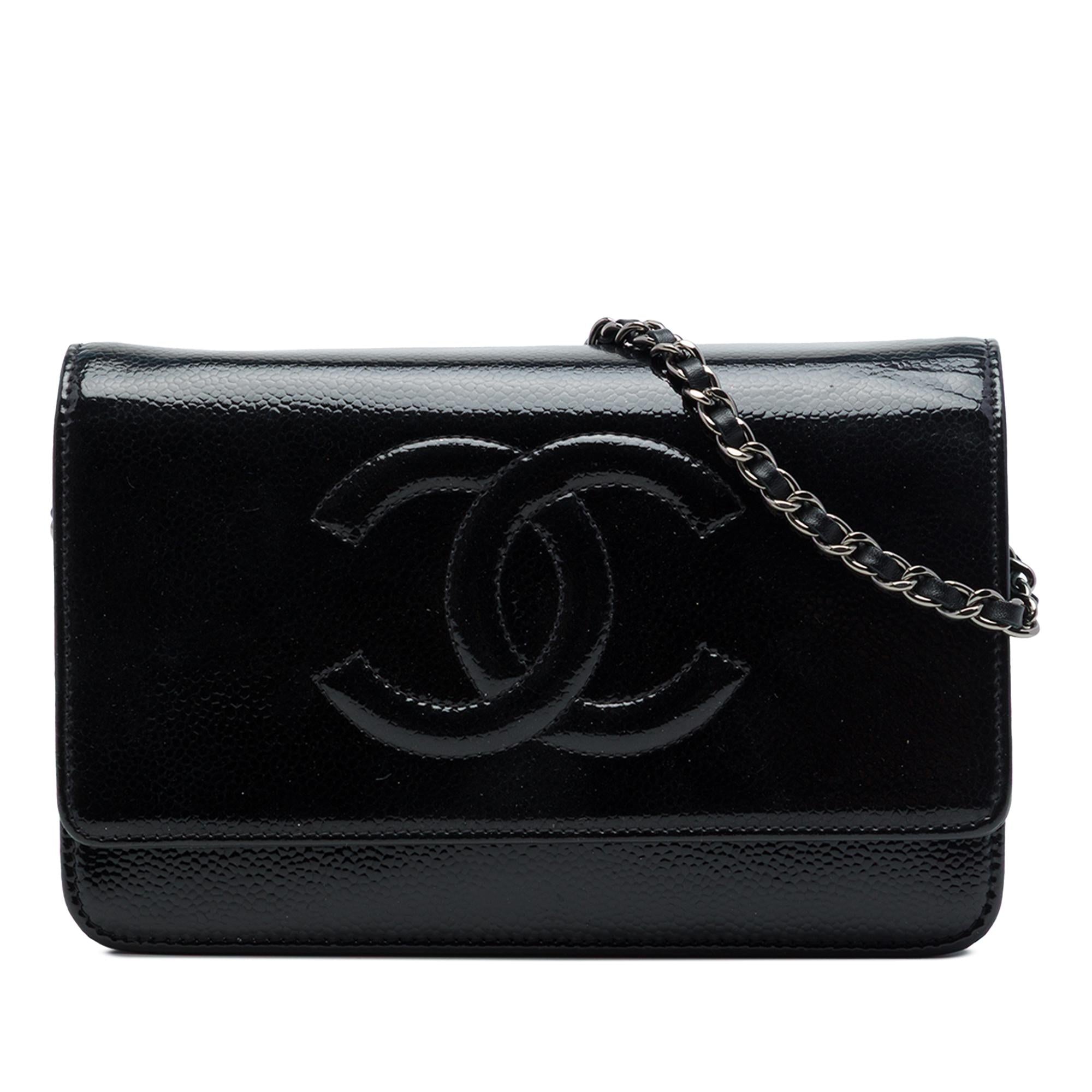 Chanel CC Patent Caviar Wallet On Chain