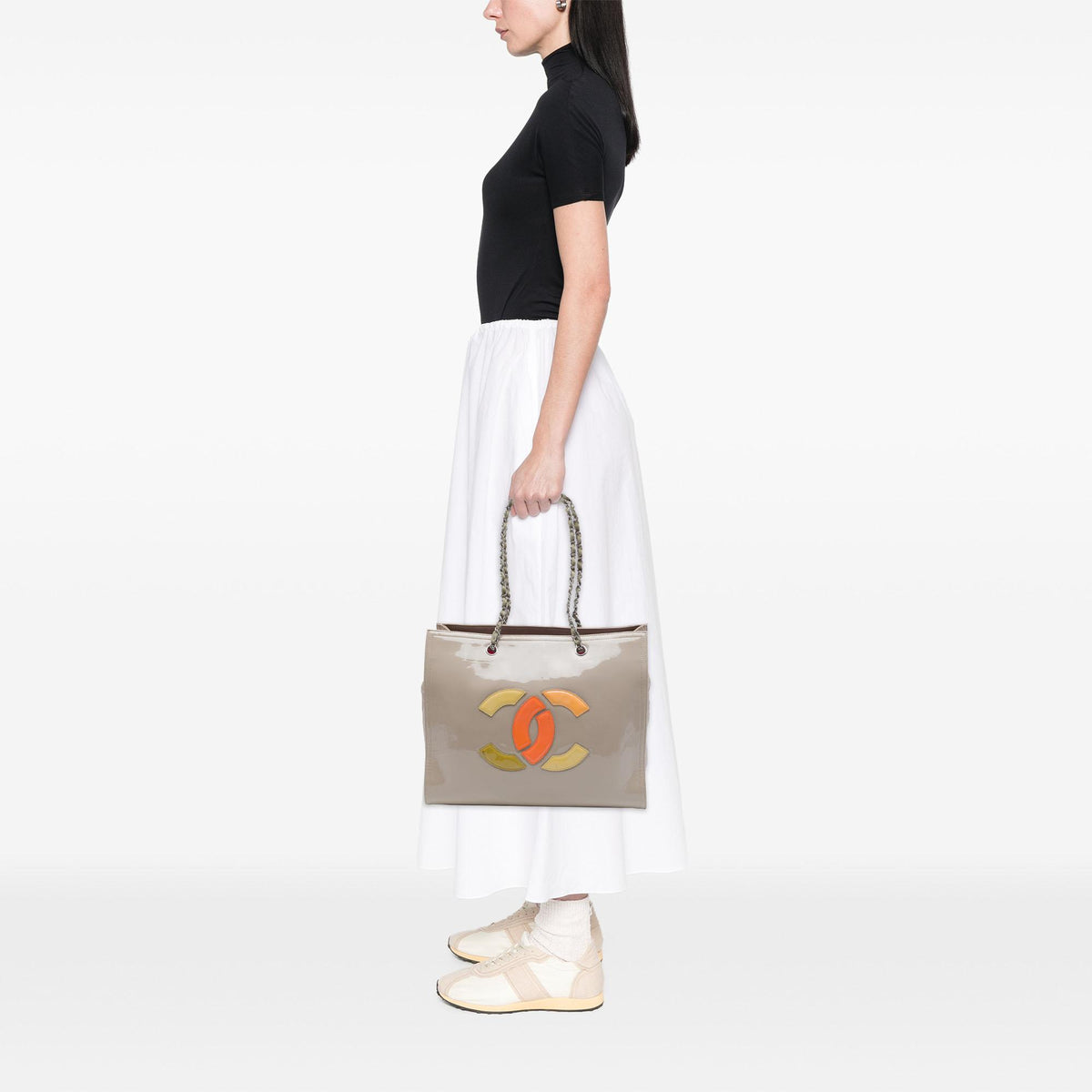 Chanel CC Patent Lipstick Ligne Tote